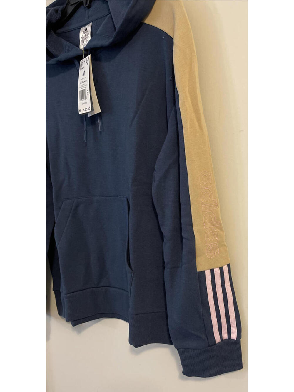 Adidas Womens Small Blue Colorblock Pullover Hoodie NWT! A610 - Picture 3 of 7